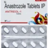 Antreol Anastrozole 1mg tablet box for estrogen-positive breast cancer