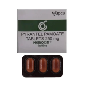 Nemocid 250 mg Pyrantel tablet for treatment of intestinal parasitic worm infections