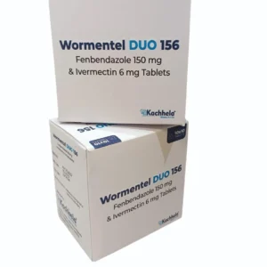 Wormentel Duo 156 tablets containing Fenbendazole and Ivermectin for human anti-parasitic treatment
